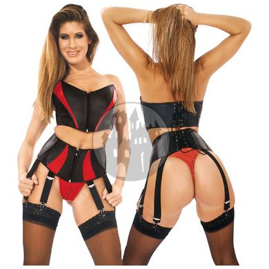 Lederbustier zweifarbig