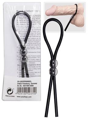 Schwarze Penisschlaufe fr Penis und Hoden