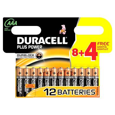 (BW94) 12 x DURACELL Batterie Plus Power Micro AAA (LR03 MN2400) - MDH 2019
