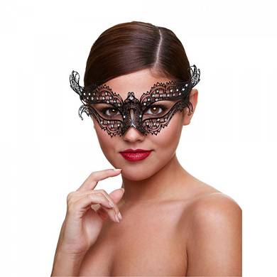 Venezianische Maske "Hidden" - in Schwarz