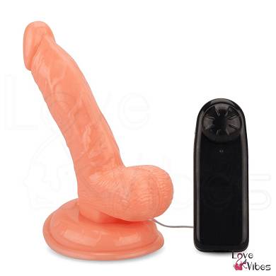 Kleiner Dildo-Vibrator mit Saugfu