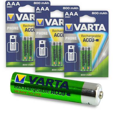 6x Varta Phone Power Akku Micro AAA 1,2 V 800 mAh T398 Telefon NEU 6 Stück