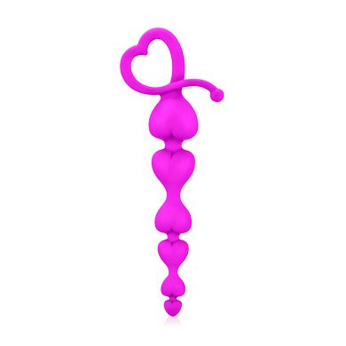 Herz Anal-Bead aus Silikon, 18 cm