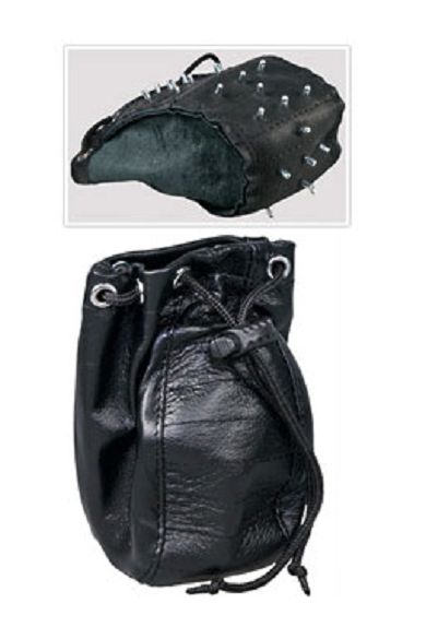 Leder-Herrenbeutel mit Kegelnieten