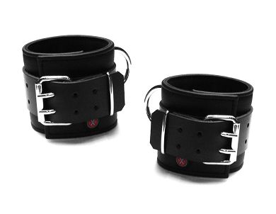 Leder Fufessel XL BREIT schwarz