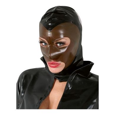 Latex-Kopfmaske in Schwarz