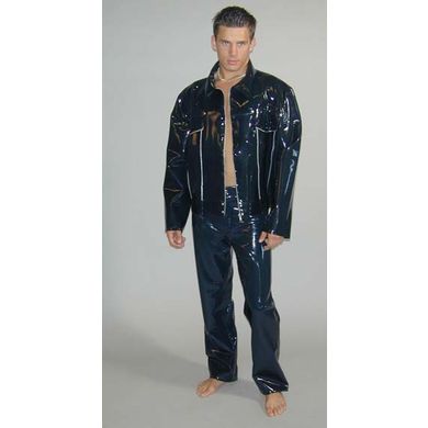 Latex Jacke mit farbig abgesetzten Streifen - Strke: 1,0 mm