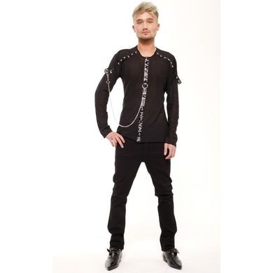 Netzshirt mit Lackapplikationen und Kette