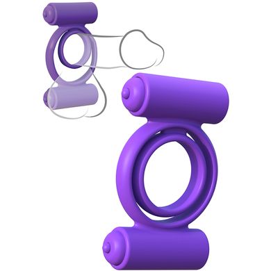 Fantasy C-Ringz - Vibrating Silicone Double Delight Cockring purple