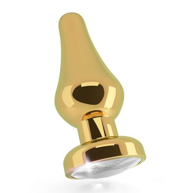 10 x 3,5 cm Rich Buttplug gold - clear sapphire