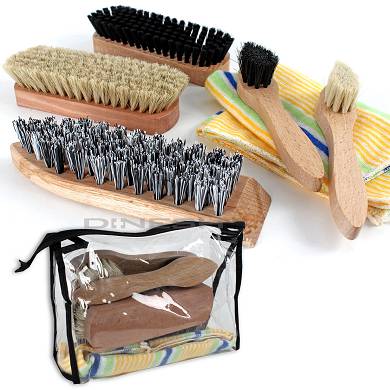 Schuhputzset Profi Schuhpflege Lederpflege Schuhbürsten und Poliertuch (176)