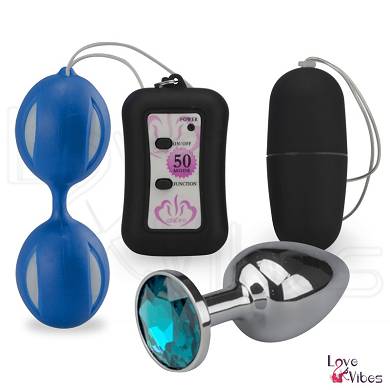 Sextoy-Dreierpack mit Liebeskugeln, Vibro-Ei & Rosebud-Analschmuck