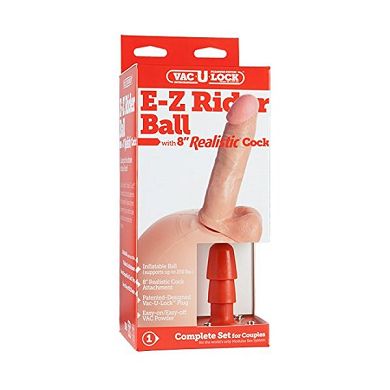 Doc Johnson - Vac-U-Lock 8 inch Realistic W/E-Z Rider Ball - skin