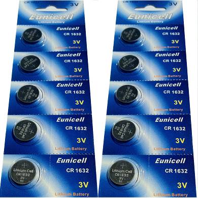 10 x CR1632 3V Lithium Batterie auf 2 Blistercard a 5 Stück Eunicell