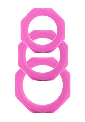 Shots Toys Octagon Rings 3er Penisring-Set pink