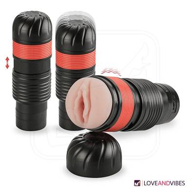 Manueller Teleskop-Masturbator mit Vibration