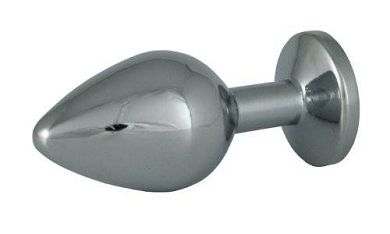 Erotoy Buttplug Medium 36 mm Anal Butt Plug. Farbe Lila. aus Stahl Metall mit Schmuckstein