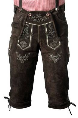 Trachten Lederhose Kniebundhose Herren. in verschiedenen Farben aus Rindveloursleder Gr&ou
