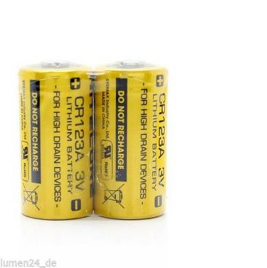 2x NiteCore CR123A - 1500mAh 3V Lithium Batterie