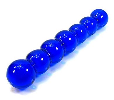 Greenpinecone Deluxe 7 Kugeln Blau Glass Dildo Glasdildo Crystal Buttplug Kristall Glas An