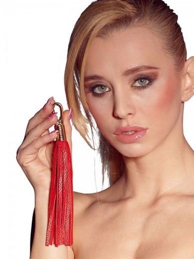 Leder-Minipeitsche, rot