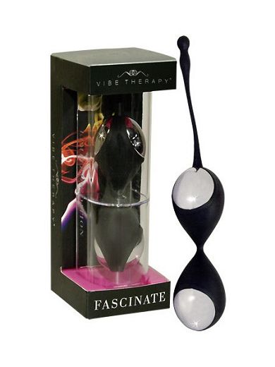 Liebeskugeln: Vibe Therapy Fascinate Balls, schwarz/silber
