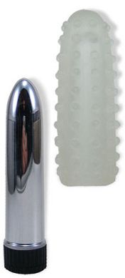 13 x 2,5 / 4 cm Silicone Sleeve Vibrator mit Noppen