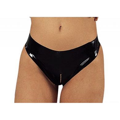 Latex Slip schwarz ouvert
