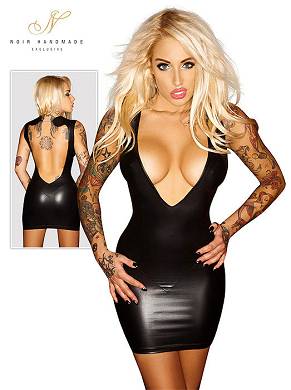 Noir Wetlook-Kleid