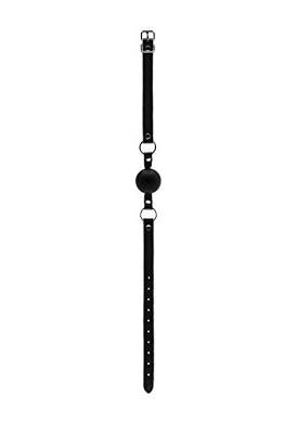 Bad Romance Leather Black-White Mouth Gag with Adjustable Straps - Ballknebel / Mundknebel