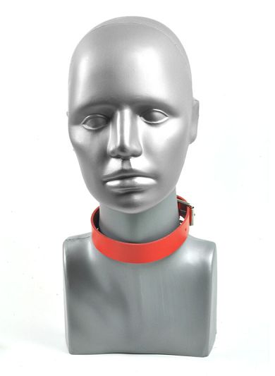 Leder Halsband - 24mm - rot