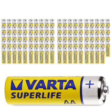 100x Varta AA SuperLife Mignon LR06 Batterie - 1000mAh 1,5V Super Life - 100 Stk