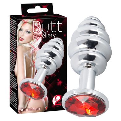Analplug Alu gerippt 7 x 3 cm