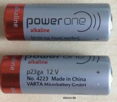 2 Alkaline Batterie Power One VARTA 23A 12V Volt p23ga 8LR932 Mn21 V23GA A23