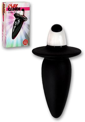 Vibro-Plug Play Candy Corn Pop schwarz-weiss