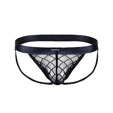 Tiaobug Herrenstring String Tanga Unterwäsche Shorts schwarz durchsichtige Netz Unter