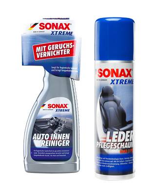SONAX SET Xtreme Auto Innenreiniger 500 ml+Xtreme Lederpflege Schaum 250 ml