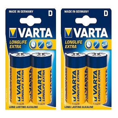 Varta 4120101412 - Batterie-SET 2x 2er-Packung LR20 Mono D Longlife