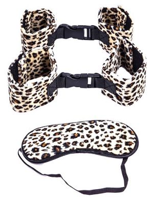 Fesselset Bondage Set - Leoparden Style - Erotisches Rund-Um-Sorglos-Paket für deine