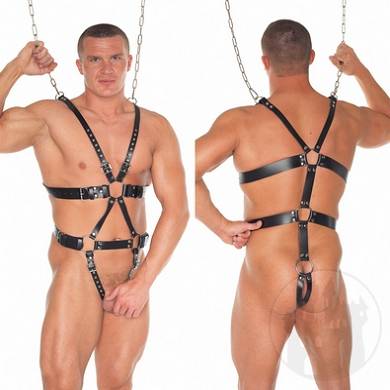 Leder Harness mit Kette