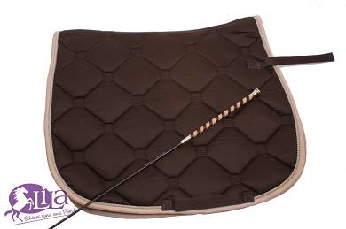 Set Gerte + Schabracke dunkelbraun-champagner