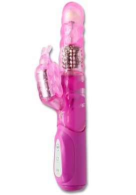 21,5 x 3 cm Perlenvibrator Exotic Butterfly in pink