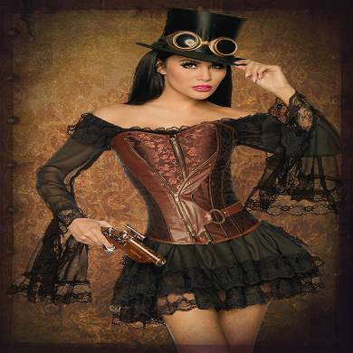 Steampunk-Brokat-Corsage
