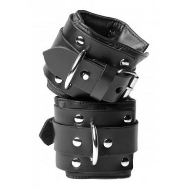 STRICT LEATHER: Geftterte Handfesseln der Luxusklasse aus Leder Metall Bondage