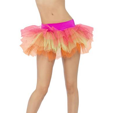 Tutu-Unterrock mehrfarbig Neon mehrlagig