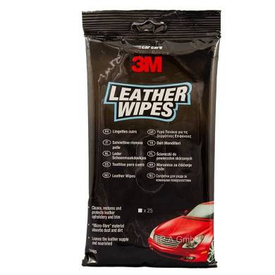 3M Leather Wipes Pflegetuch - Leder Pflegetcher 25 Stck