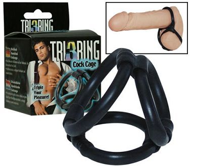 3-er Penisring aus Latex -schwarz-