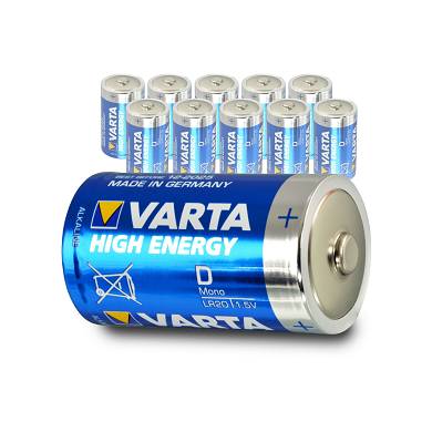 12x VARTA HIGH ENERGY LR20 Batterie 4920 Mono D Alkali 1,5V MN1300 12 Stk