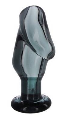 2.5-5 cm Ø - Helmet Head Butt Plug - Black Glass