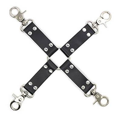 BDSM Bondage Hogtie Set für Hand und Fußfesseln (Schwarz)